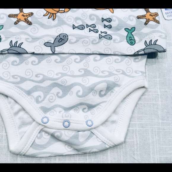 Babybody 3 mo -Sea print - Organic cotton NWT - Picture 4 of 8